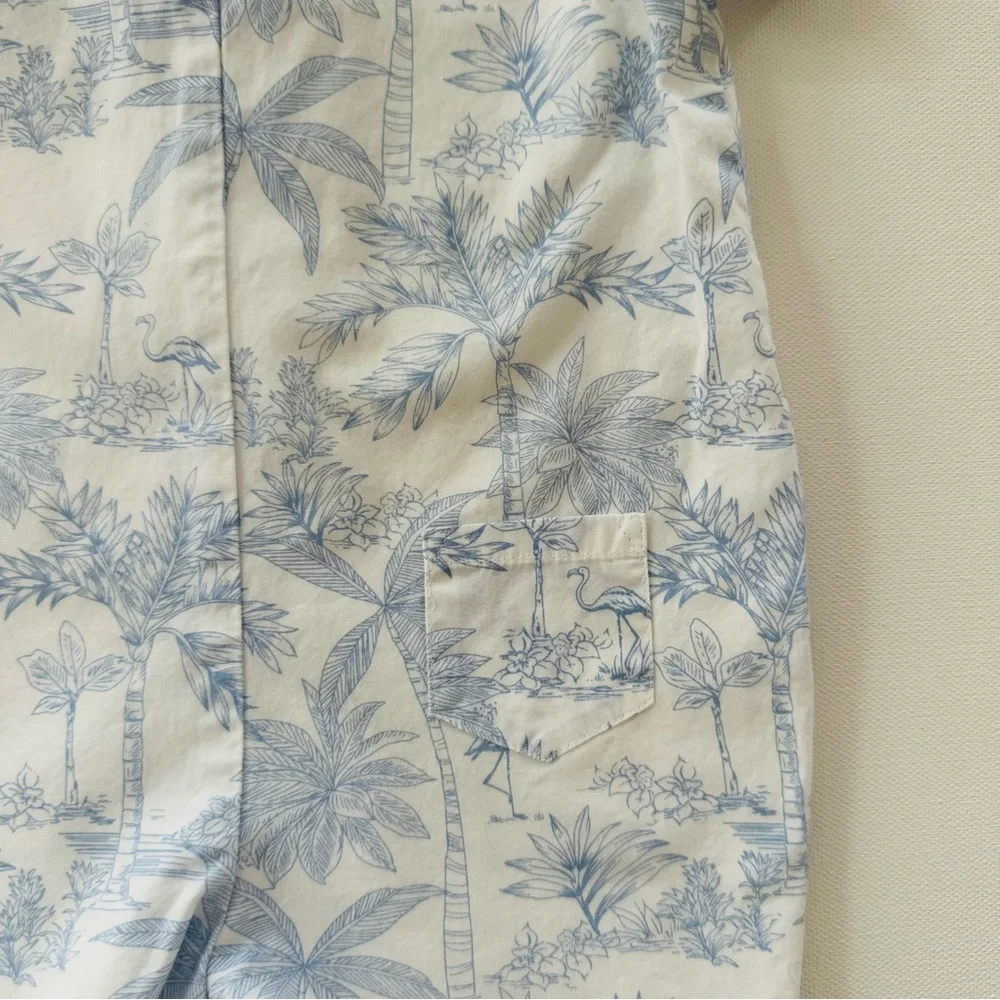 Janie and Jack 6-12 Months Baby Boy Blue White Tropical Romper Spring Summer - Picture 6 of 6